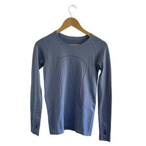 Lululemon Run: Swiftly Tech Long Sleeve Crew Rugby Stripe Blue Size 6